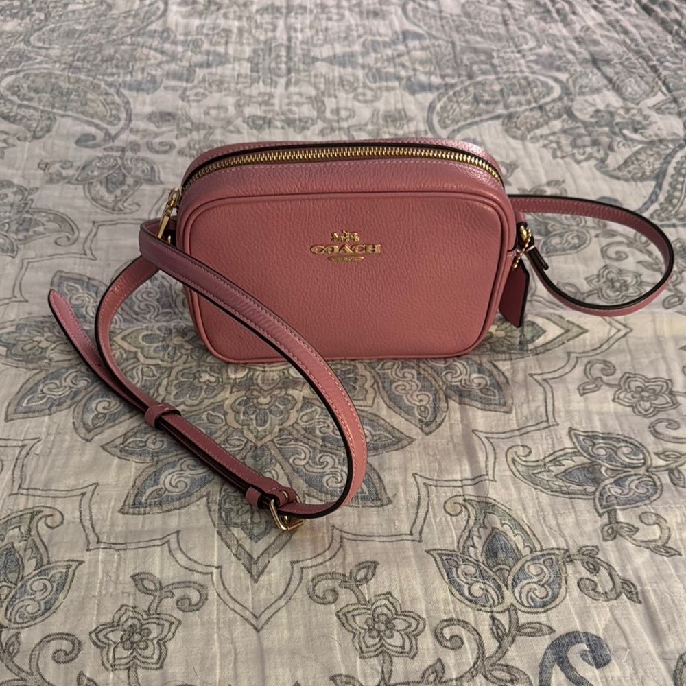 Coach Pink Leather Crossbody Bag with Adjustable Strap